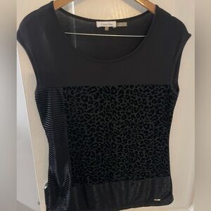 Calvin Klein Black Leopard Print Tunic